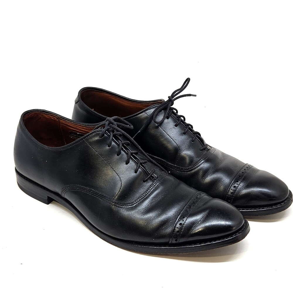 Allen Edmonds Fifth Avenue  Size 12.5 D  Mens Black Leather Cap Toe JR Soles